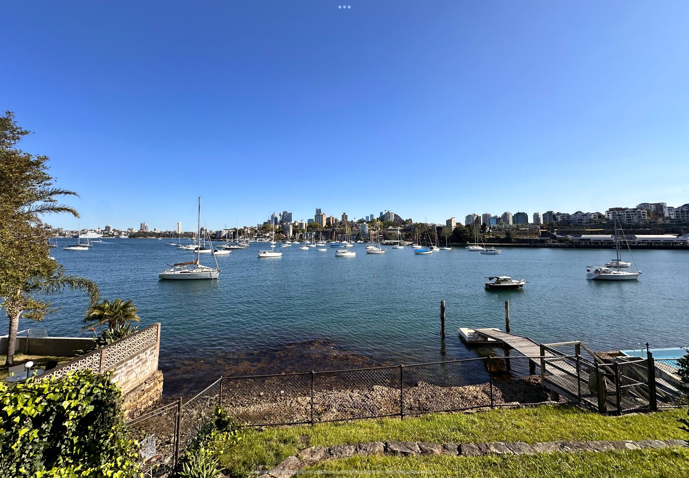 Sydney skyline view from the water